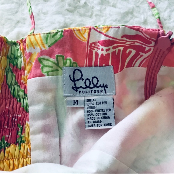 🍓 Lilly Pulitzer juice bar vintage shift dress 14 - Picture 7 of 8